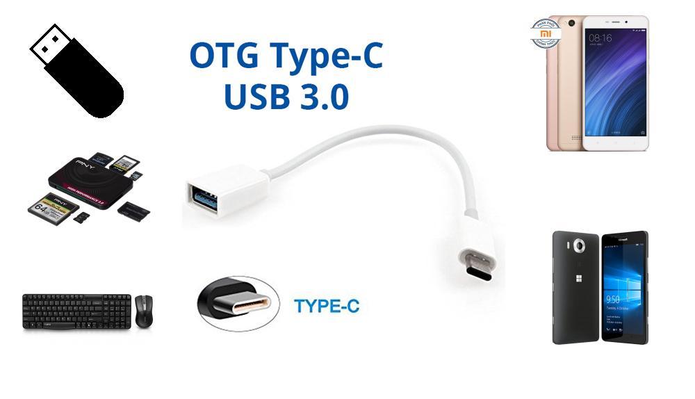 Cáp chuyển đổi OTG Type-c sang USB đen dài