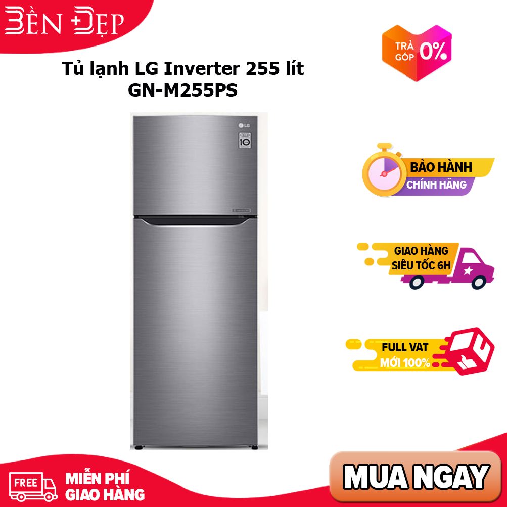 Xả tồn tủ lạnh lg inverter 255 lít gn-m255ps