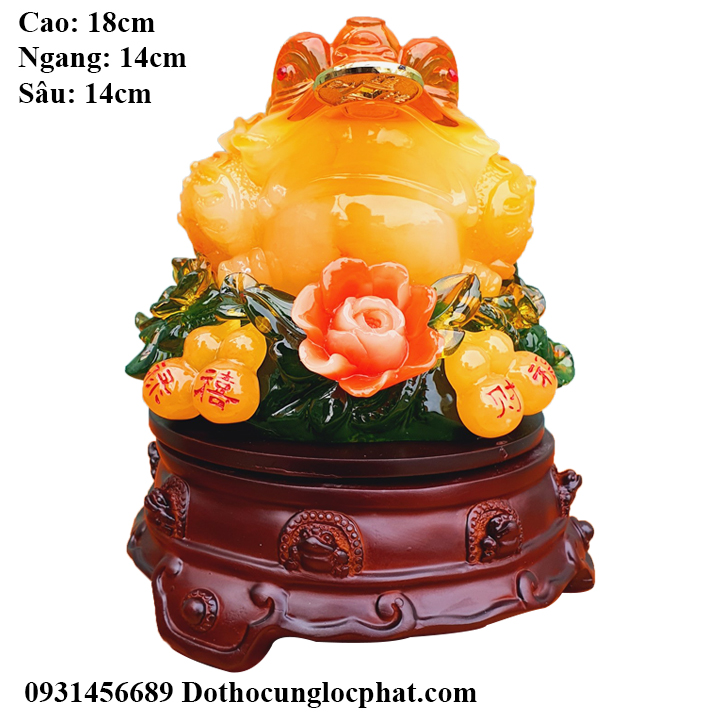 Cóc ngậm tiền vàng cao 18cm