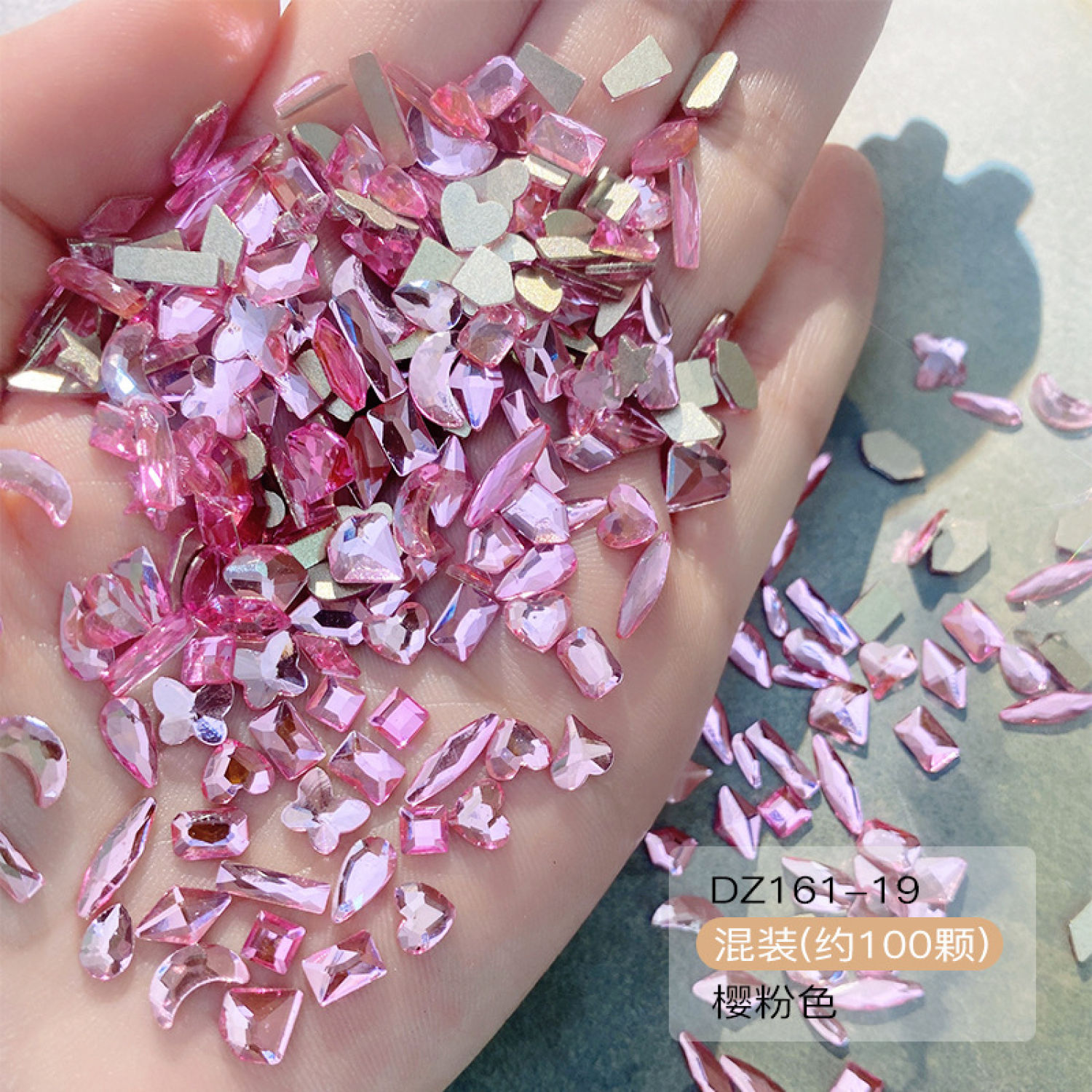 Đá pha lê chân bằng, phụ kiện đính móng nail sét 50 viên