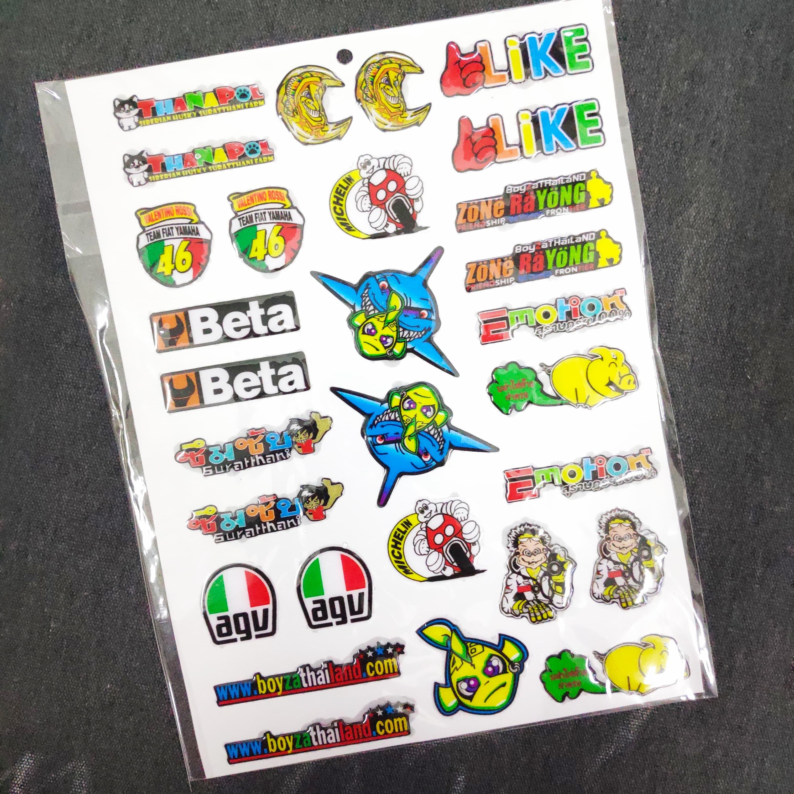 TEM TẤM DÁN XE MÁY ĐỔ KEO SIÊU NÉT NHIỀU LOGO NGỘ NGHĨNH (BETA,LIKE,HEO)