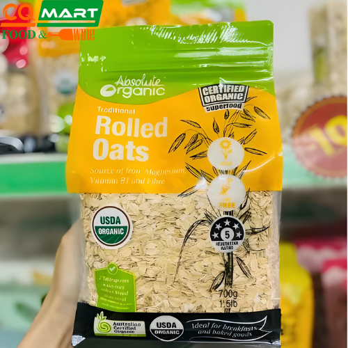 Yến mạch hữu cơ Absolute Organic Rolled Oats Úc 700gr