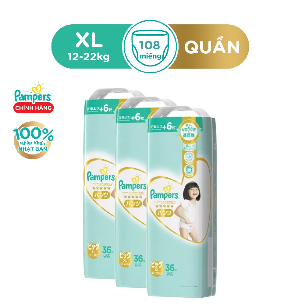 Tã Quần / Dán PAMPERS Nội Địa Cao Cấp Nhật, M(48 miếng)/ L(38 miếng)/ XL36 (36 miếng)