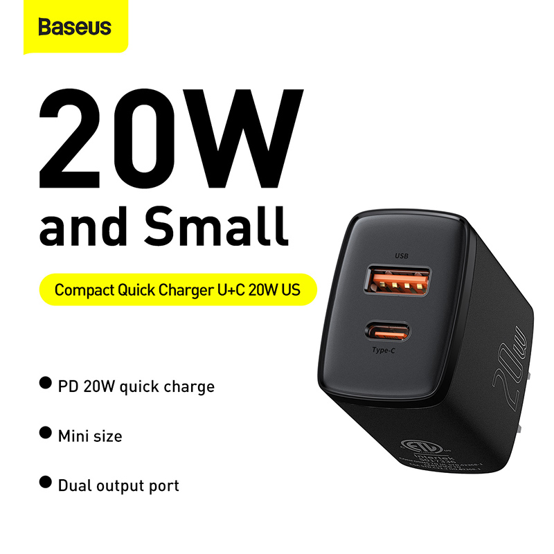 Cốc sạc siêu nhỏ gọn 20W Baseus Compact Quick Charger