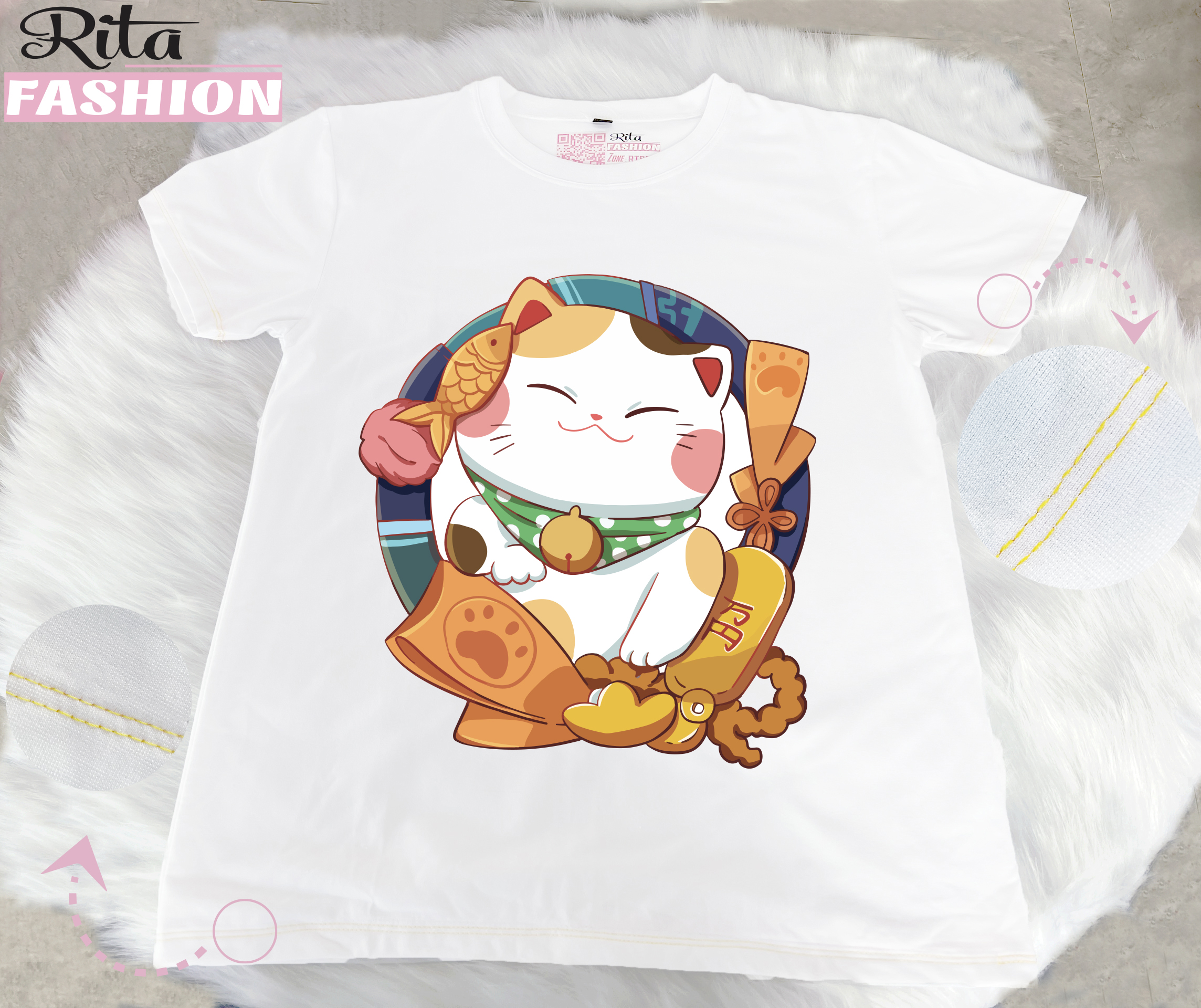 Áo thun Mèo Thần Tài cực cute