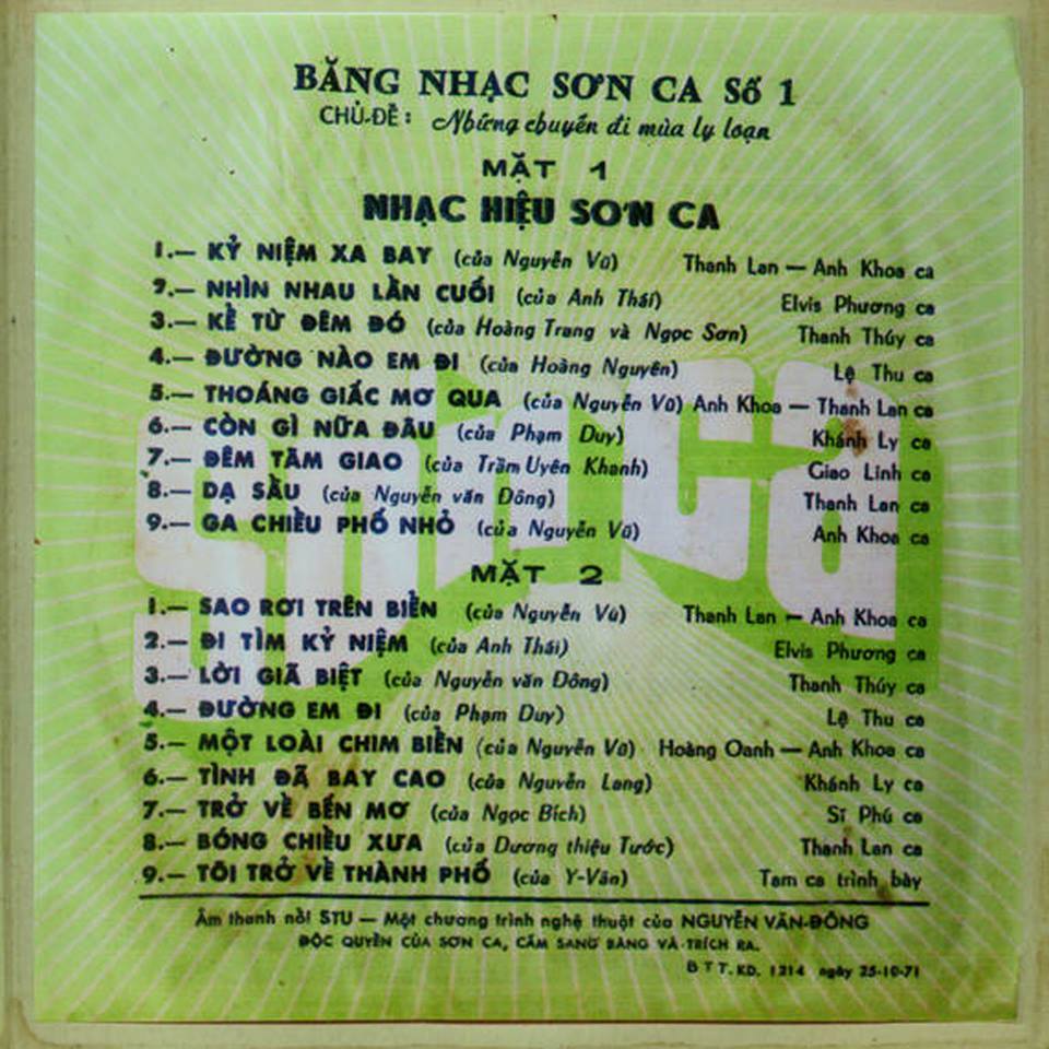 [MDCD] Đĩa Nhạc CD 1975 - Trọn Bộ Sơn Ca 20 Đĩa CD