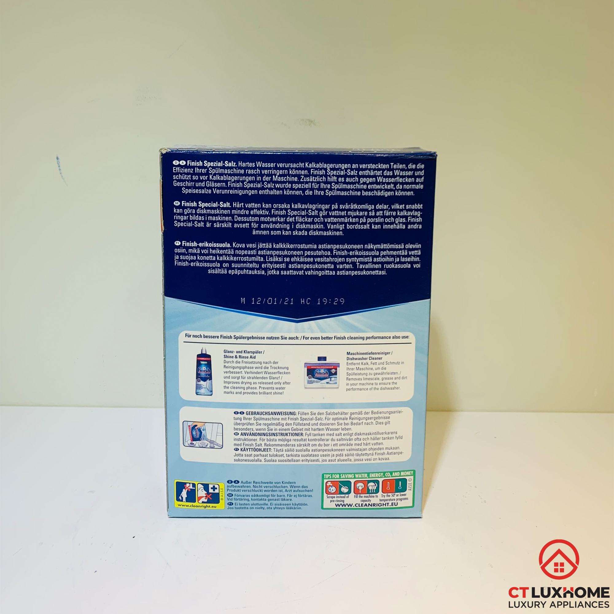 Muối rửa chén bát Finish 1,2kg kèm túi zip
