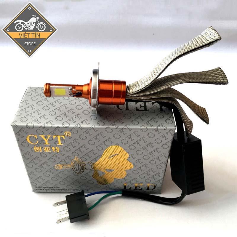 ĐÈN PHA LED CYT 2 TIM LED TRẮNG KC13 H4 (dùng điện acquy 12v) - Việt Tín