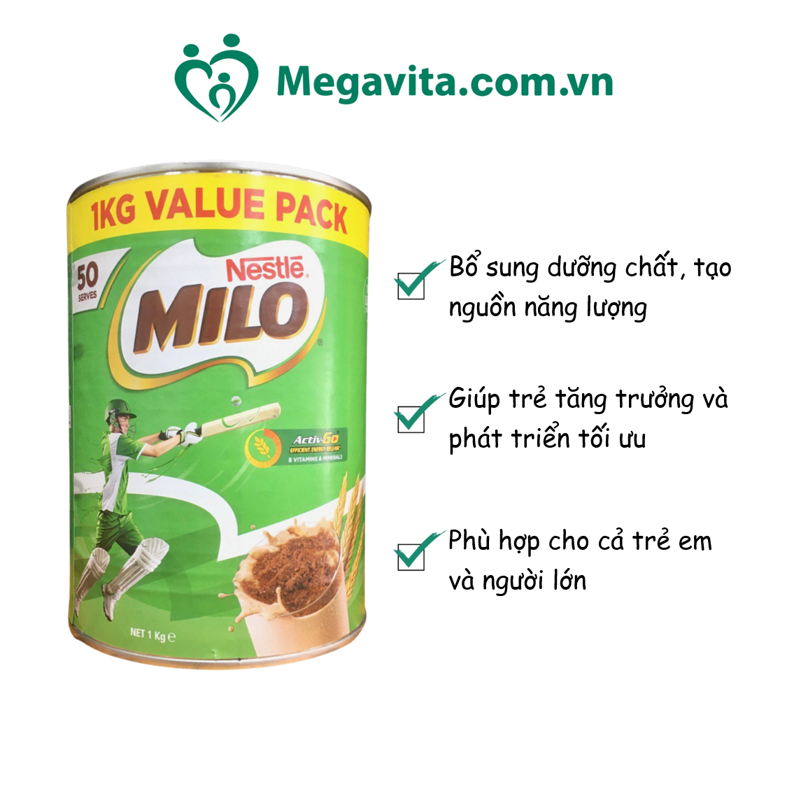 Sữa Bột Nestlé Milo Value Pack 1kg của Úc