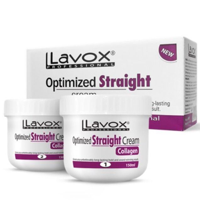 kem duỗi tóc Lavox tím siêu tóc Collagen 150mlx2