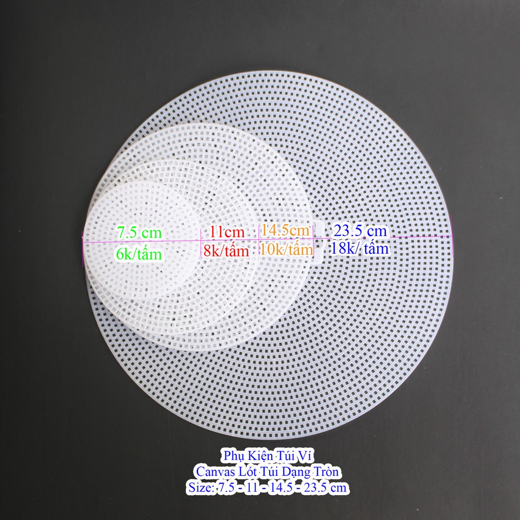 Canvas Round Bag Liner (7.5cm, 11cm, 14.5cm, 20cm, 23.5cm)