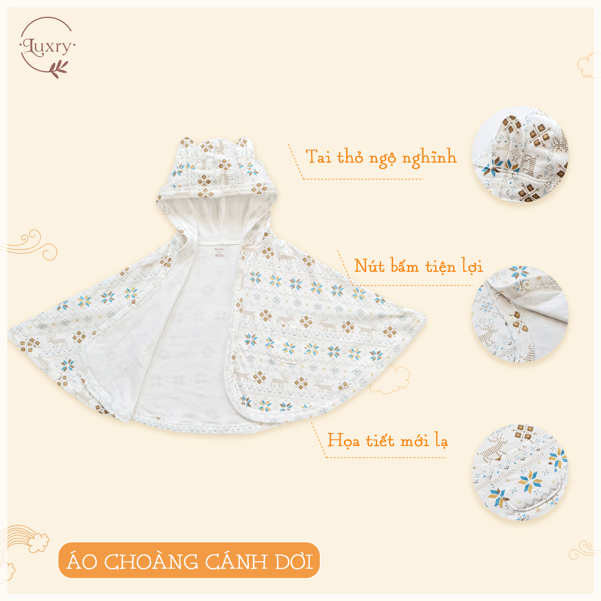 Áo choàng sợi tre 2 lớp Luxry siêu yêu siêu chất cho bé