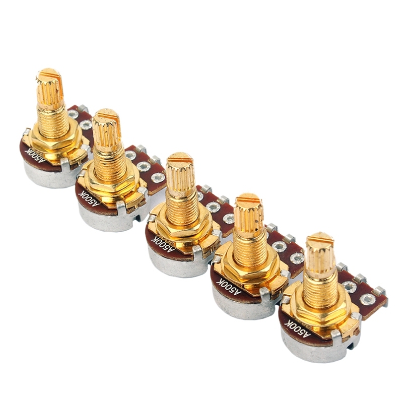 5Pcs A500K Potentiometer Pot Electric Guitar Bass Amp Volume 18mm Parts Malaysia