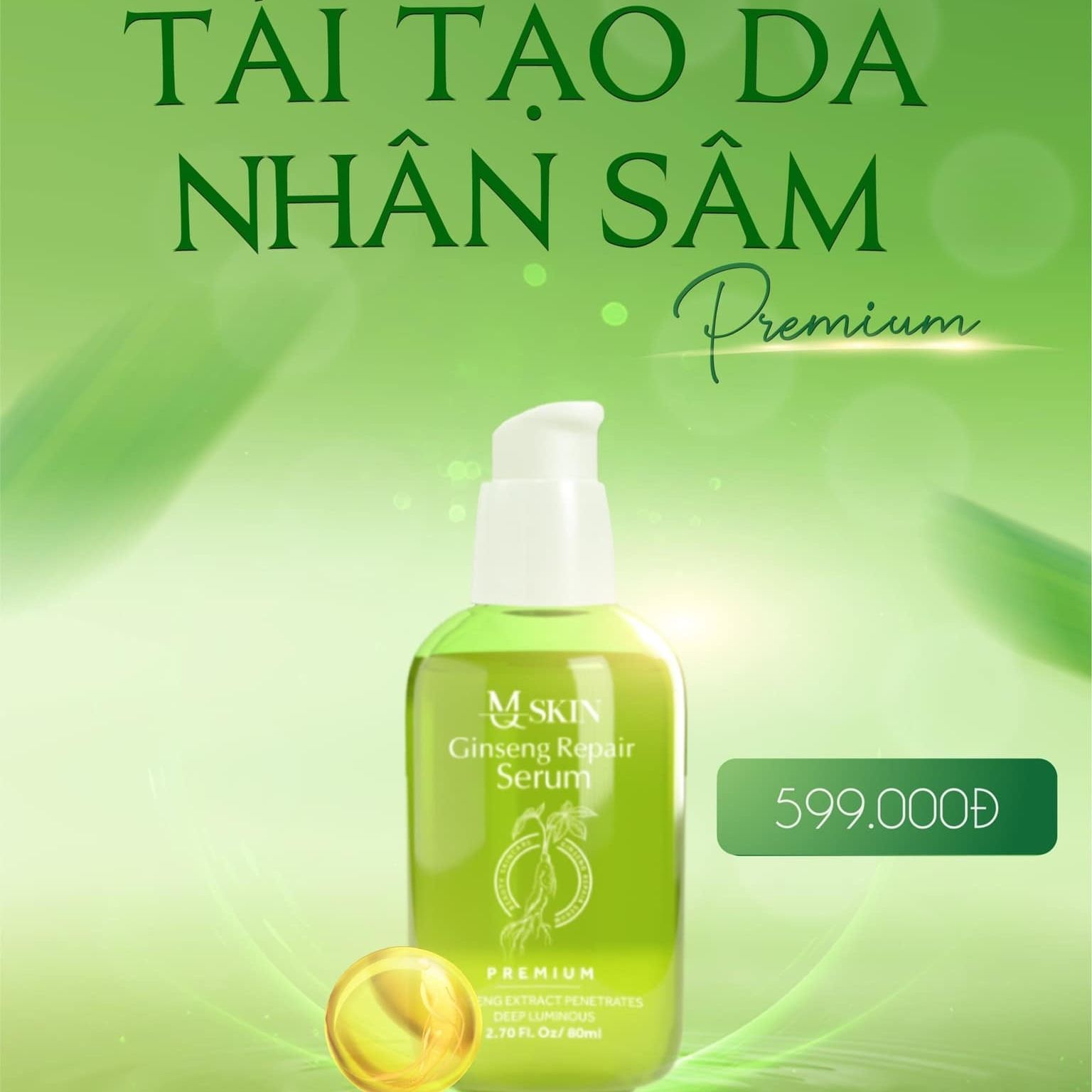 SERUM MQ SKIN THAY DA NHÂN SÂM PHIÊN BẢN CAO CẤP [ không sưng . không đỏ . xóa mụn nám tàn nhang sẹo rổ ] (80ml)