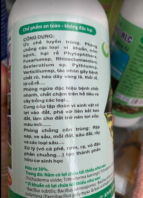 [HCM]Chế phẩm sinh học TRICHODERMA BACILLUS tiêu diệt các loại nấm hại 500ml-76112