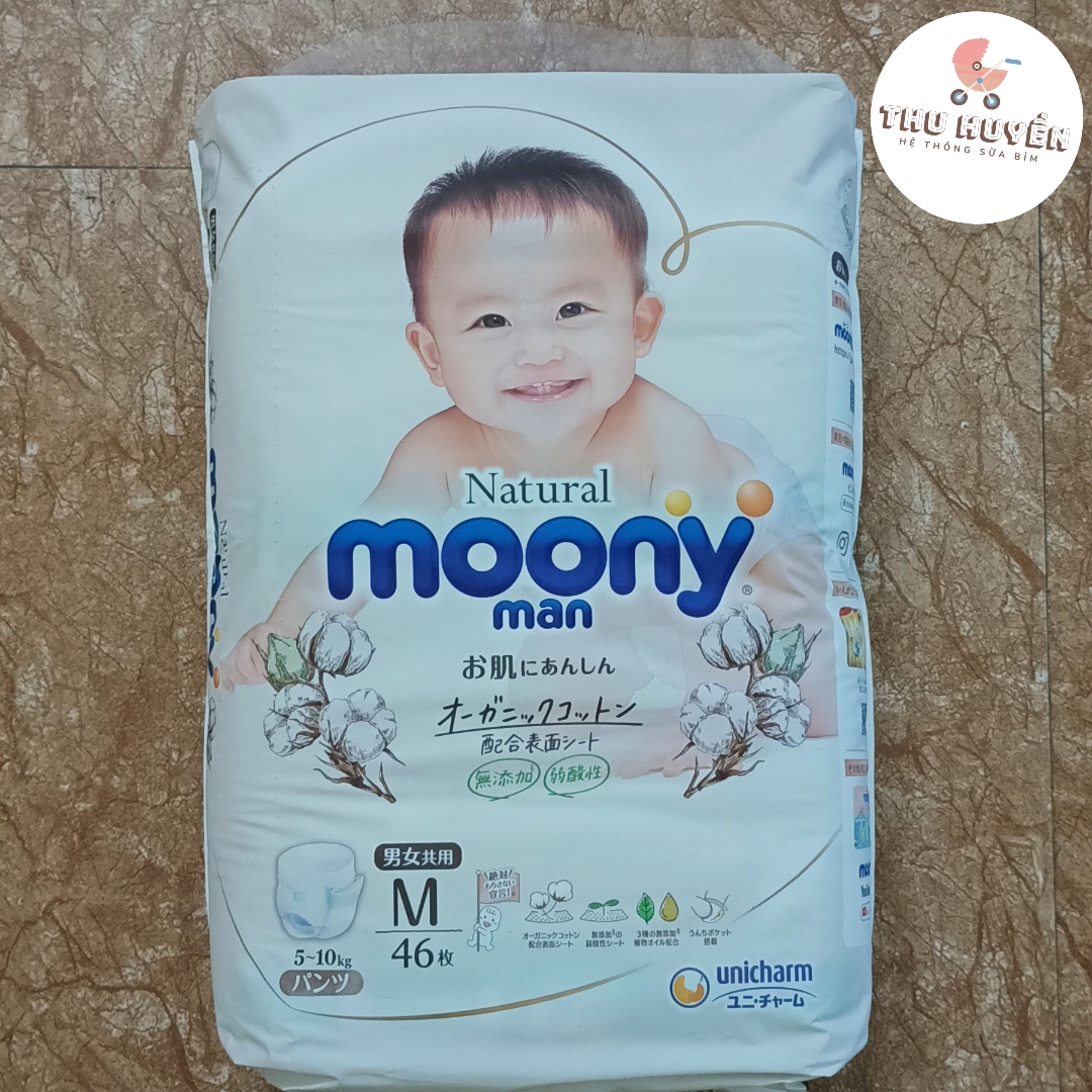 Bỉm Moony Natural S58/M46/L36/XL32