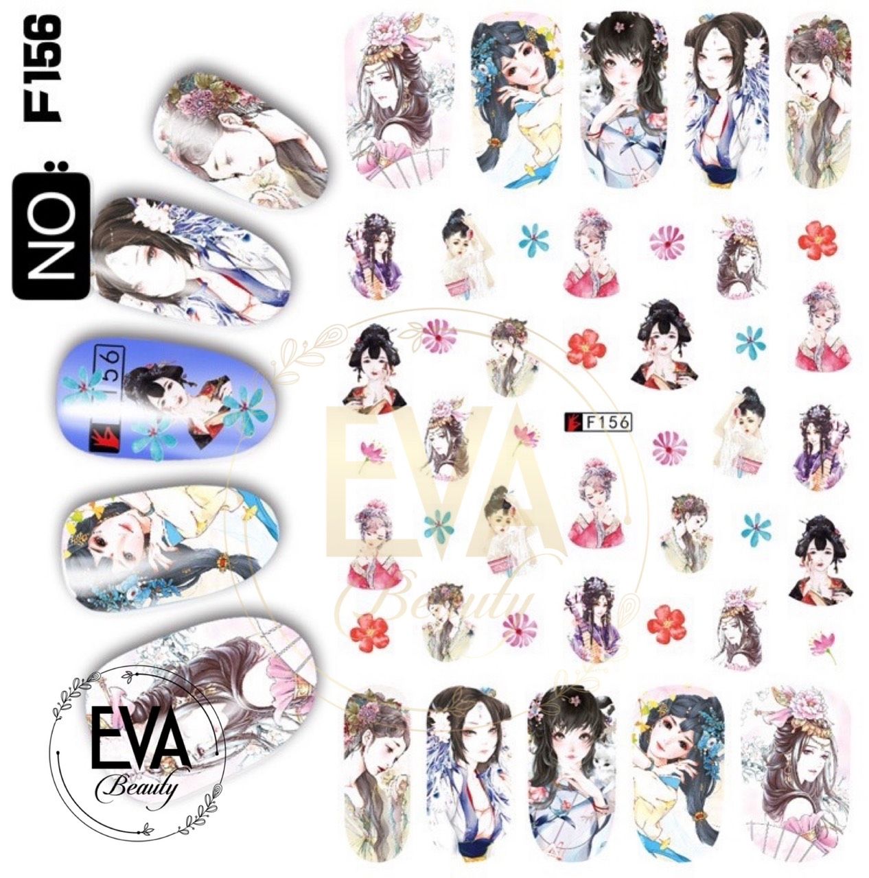 [HCM]Decal Dán Móng Tay 3D Nail Sticker Hoạ Tiết Nhân Vật Truyện Tranh Phong Cách Châu Âu Anime Girls F155