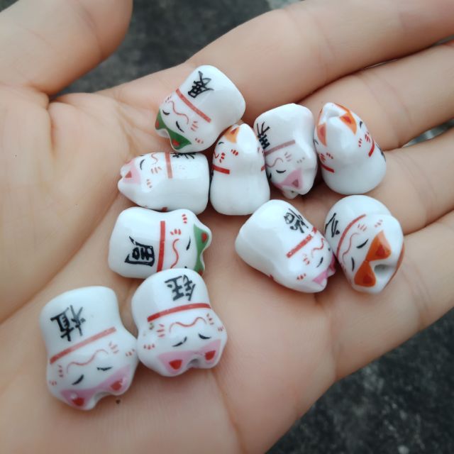 Túi 10 mèo may mắn làm vòng tay