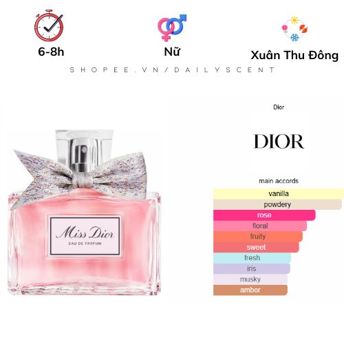 Miss Dior EDP 100mlNước hoa nữ|Nước hoa mùi hoa hồng|Nước hoa ngày nóng|Dailyscent