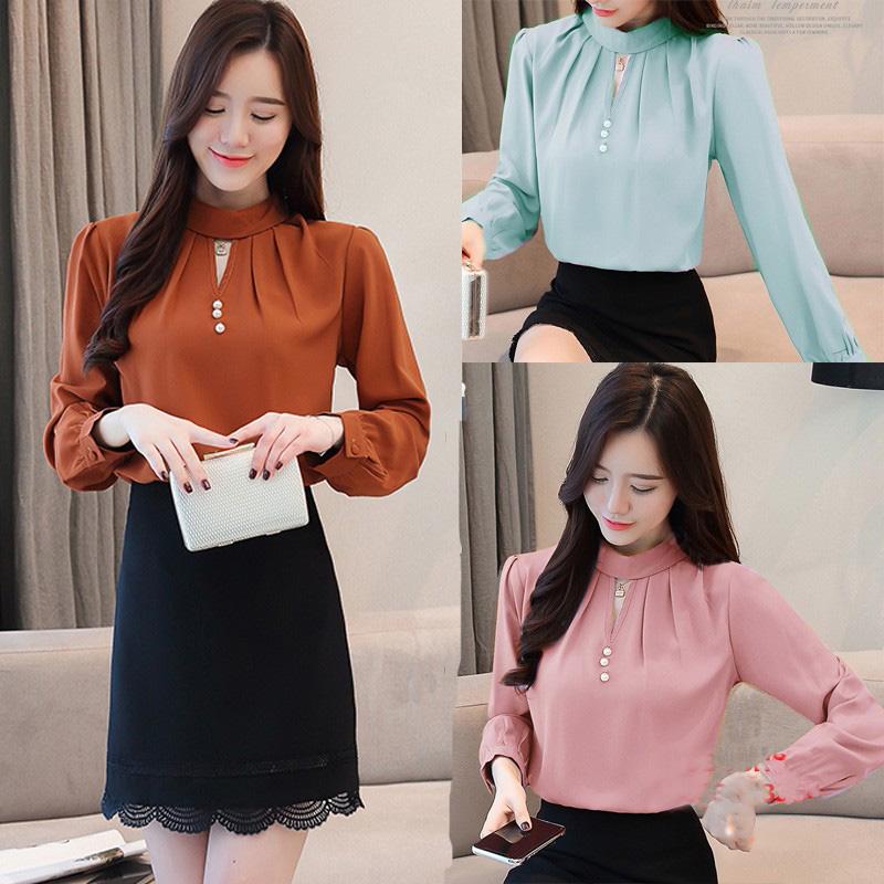 Áo Cổ Lọ Ba Nút Phong Cách Hàn Quốc Cực Hot