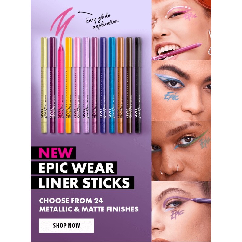 Chì kẻ mắt NYX Epic Wear Liner Sticks dạng chì chuốt có nhũ