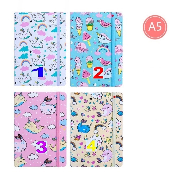Sổ tay ghi chép A5 MIKIREI bìa cứng kẻ ngang 192 trang mẫu handmade dễ thương trẻ trung