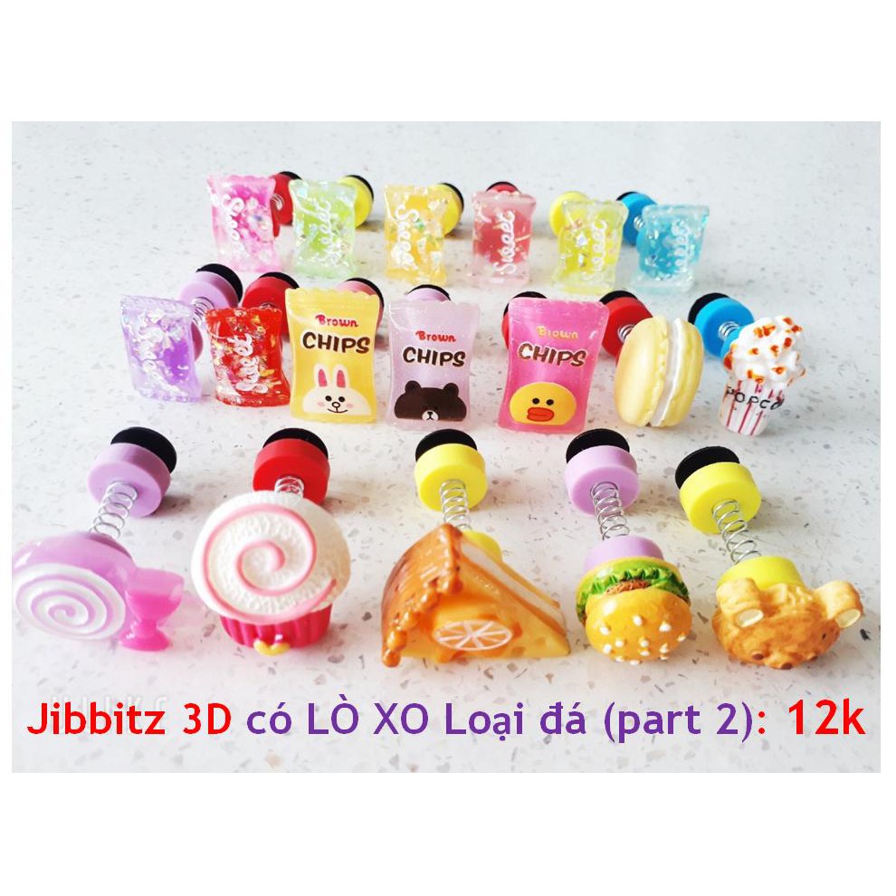 Sticker 3d loại đá gắn dép sục có lò xo