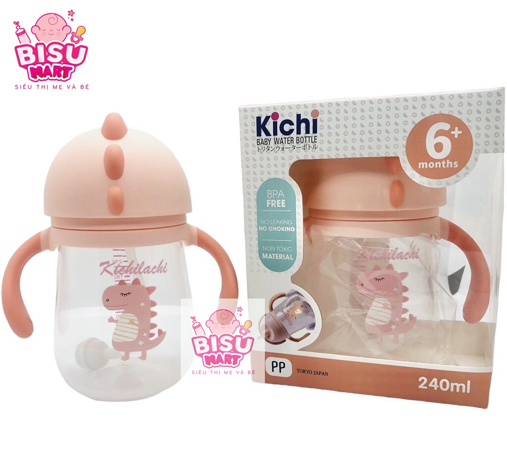 Bình tập uống nước ống hút cho bé Kichi 240ML