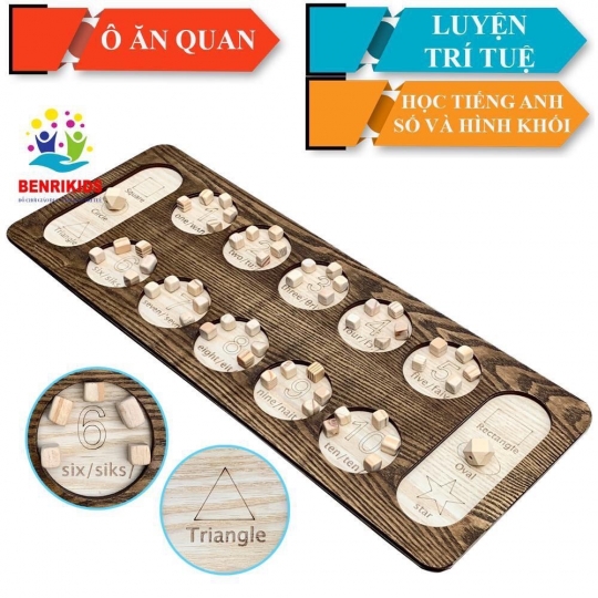 Bộ Trò Chơi Ô Ăn Quan Bằng Gỗ