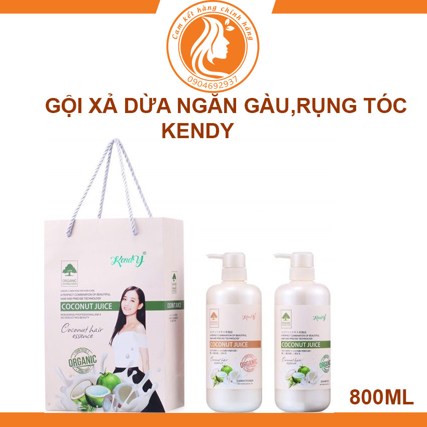 Cặp gội xả dừa cao cấp dành cho tóc gàu, rụng tóc Kendy