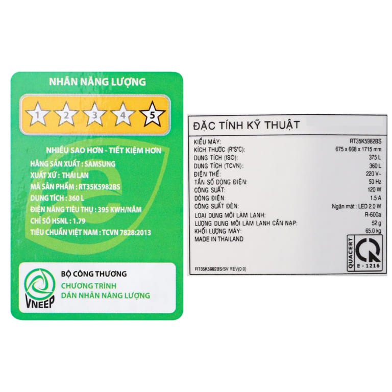 [Trả góp 0%]Tủ lạnh Samsung RT35K5982BS/SV 360 lít Inverter