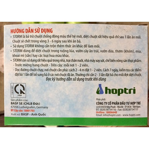Thuốc diệt chuột dạng viên Storm
