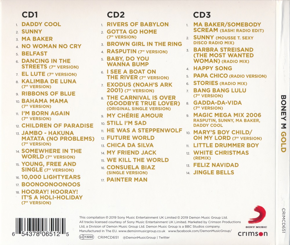 Bộ 9 đĩa cd nhạc Boney M 2