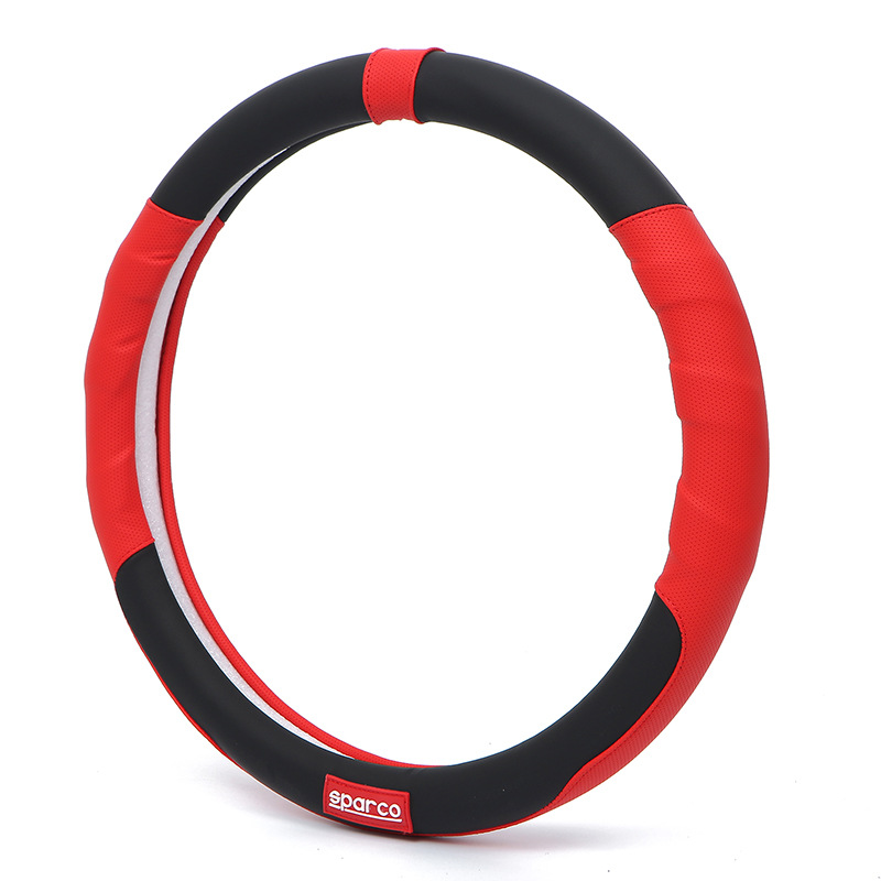 Steering wheel Sparco, upholstery auto steering car high-grade, wrap leather steering wheel Oto car 4,5,7 seat Hyundai Grand I10, accent, Azera, elantra, Santa Fe, Sonata, Tucson accessories protection need driver fit many car line