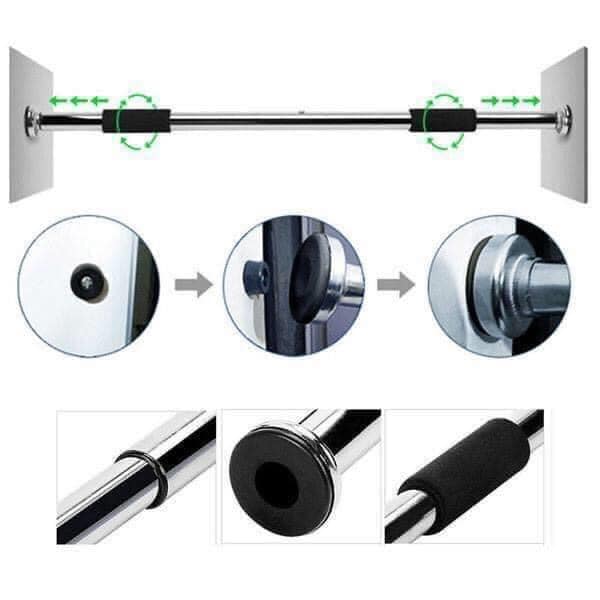 Xà đơn treo tường gắn cửa độ dài tùy chỉnh80-130cm - xà đơn gắn cửa treo tường đa năng, 80 - 130cm loại dày - hàng hot 2022