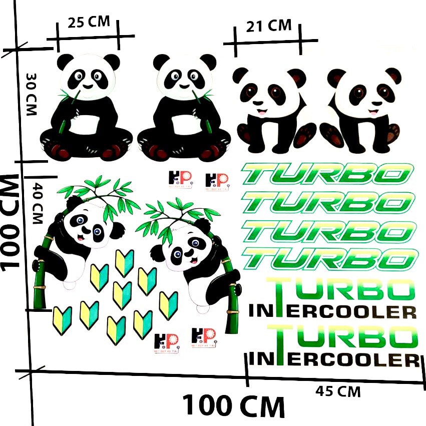 [HCM]Tem dán GẤU TRÚC dành cho xe ô tô xe tải 1mx1m