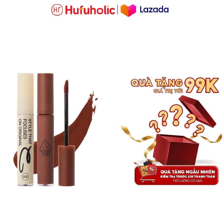 Son kem lì 3CE mềm môi tôn da Velvet Lip Tint BITTER HOUR 3CE006