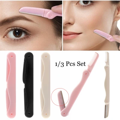 WEANBU7 Portable Women 2 in1 Comb Face Razor Makeup Tool Eye Brow Shaping Eyebrow Shaper Blades Shaver Eyebrow Trimmer