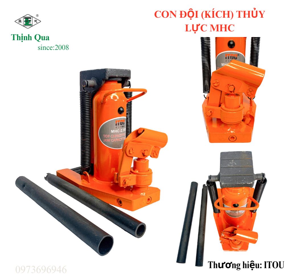 CON ĐỘI (KÍCH) THỦY LỰC MHC - 5 TẤN  (TẢI TRỌNG MÓC 2.5 TẤN )