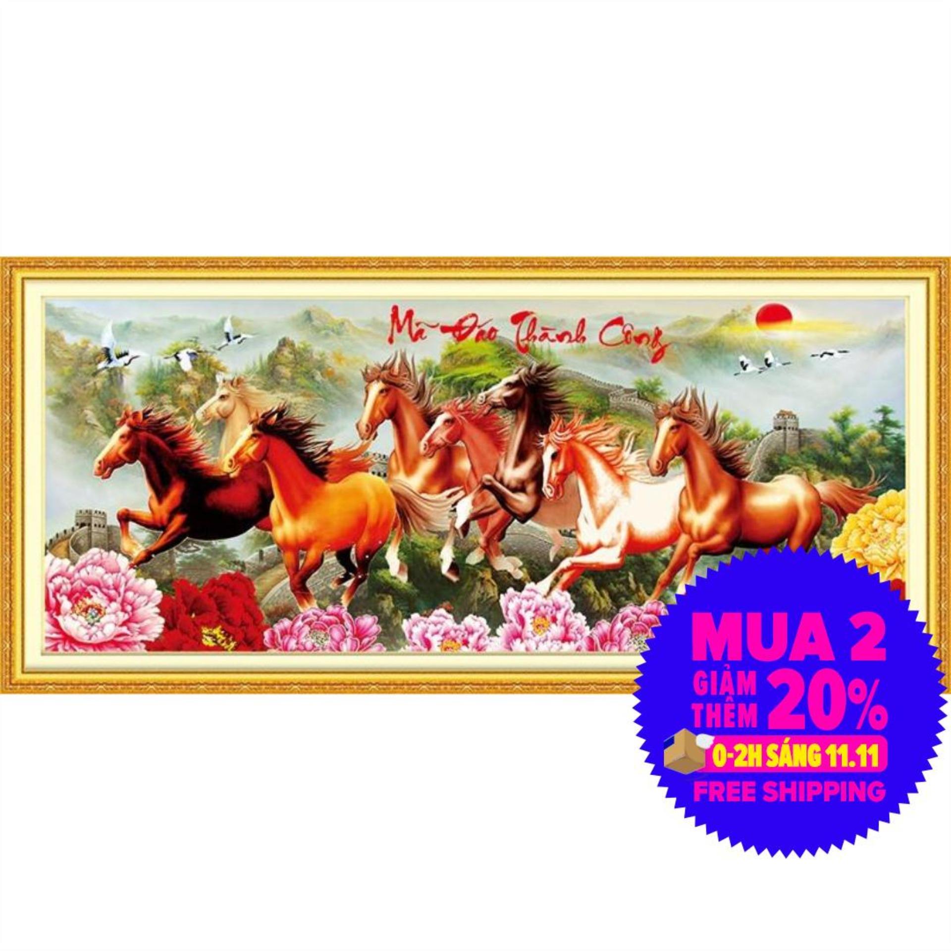 Tranh đính đá Mã đáo thành công VS019 KÍCH THƯỚC 149X67CM Siêu Thị Tranh Thêu