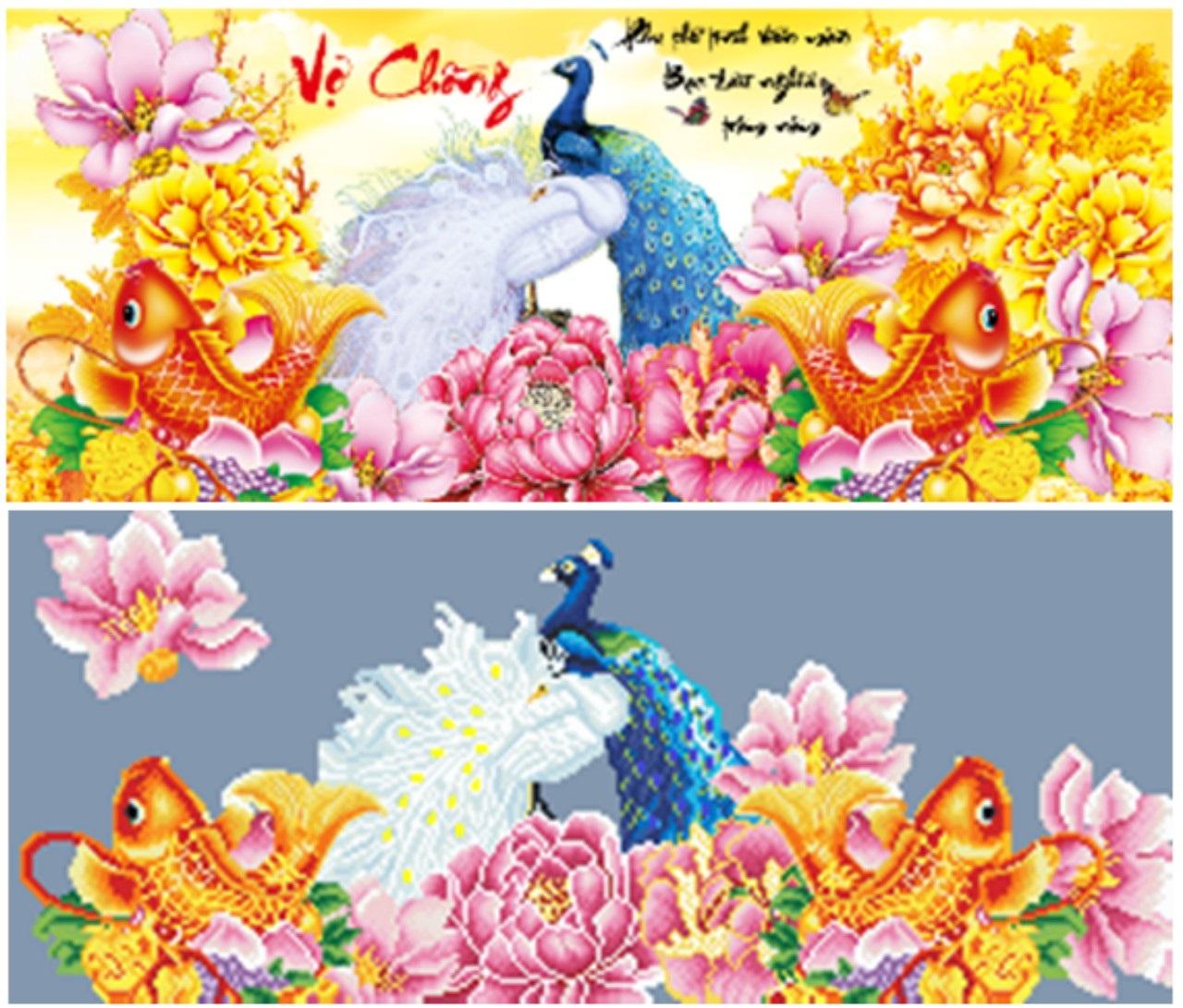 Tranh thêu vợ chồng dv6022