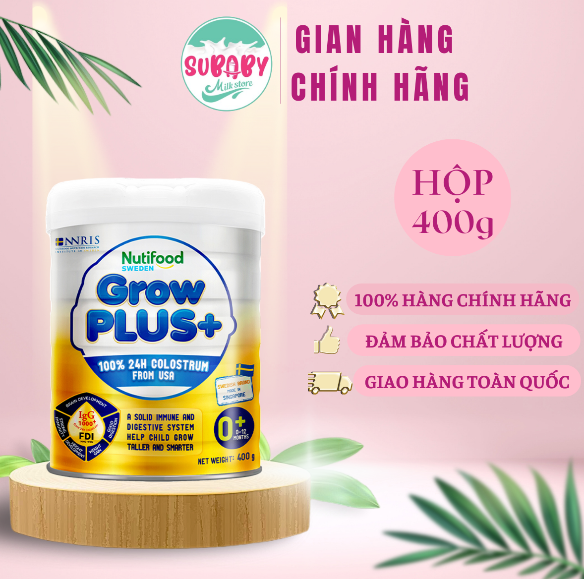 Sữa Bột Nutifood GrowPLUS+ Sữa Non Tăng Đề Kháng 0+/1+ Lon 800g - Tăng Cường Hệ Miễn Dịch