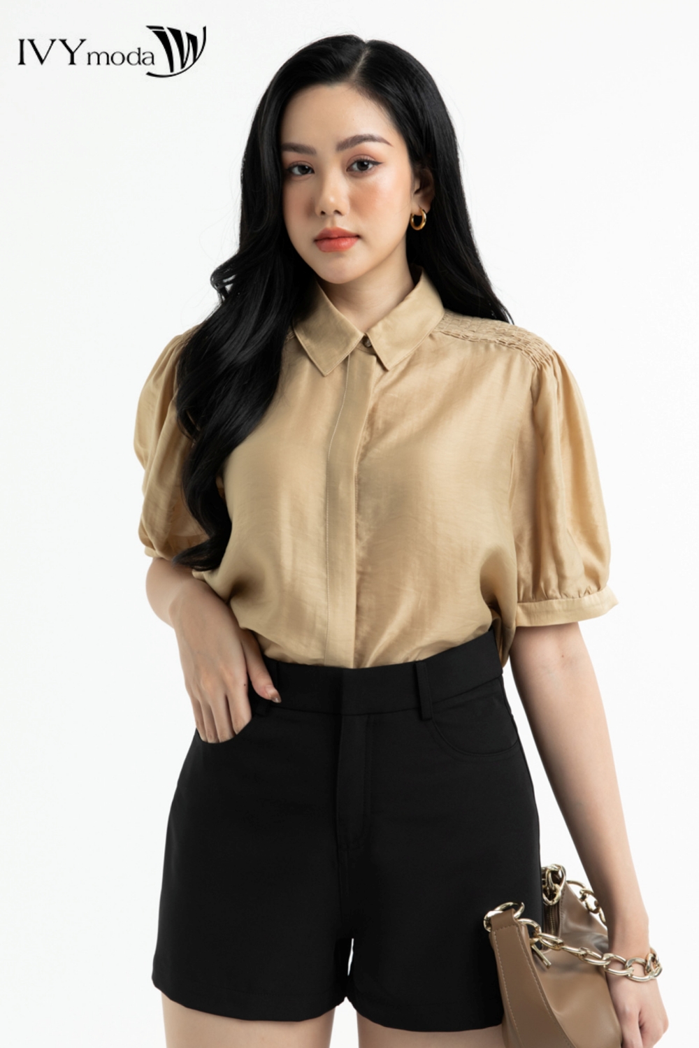 Áo sơ mi tay bồng IVY moda MS 16M7525
