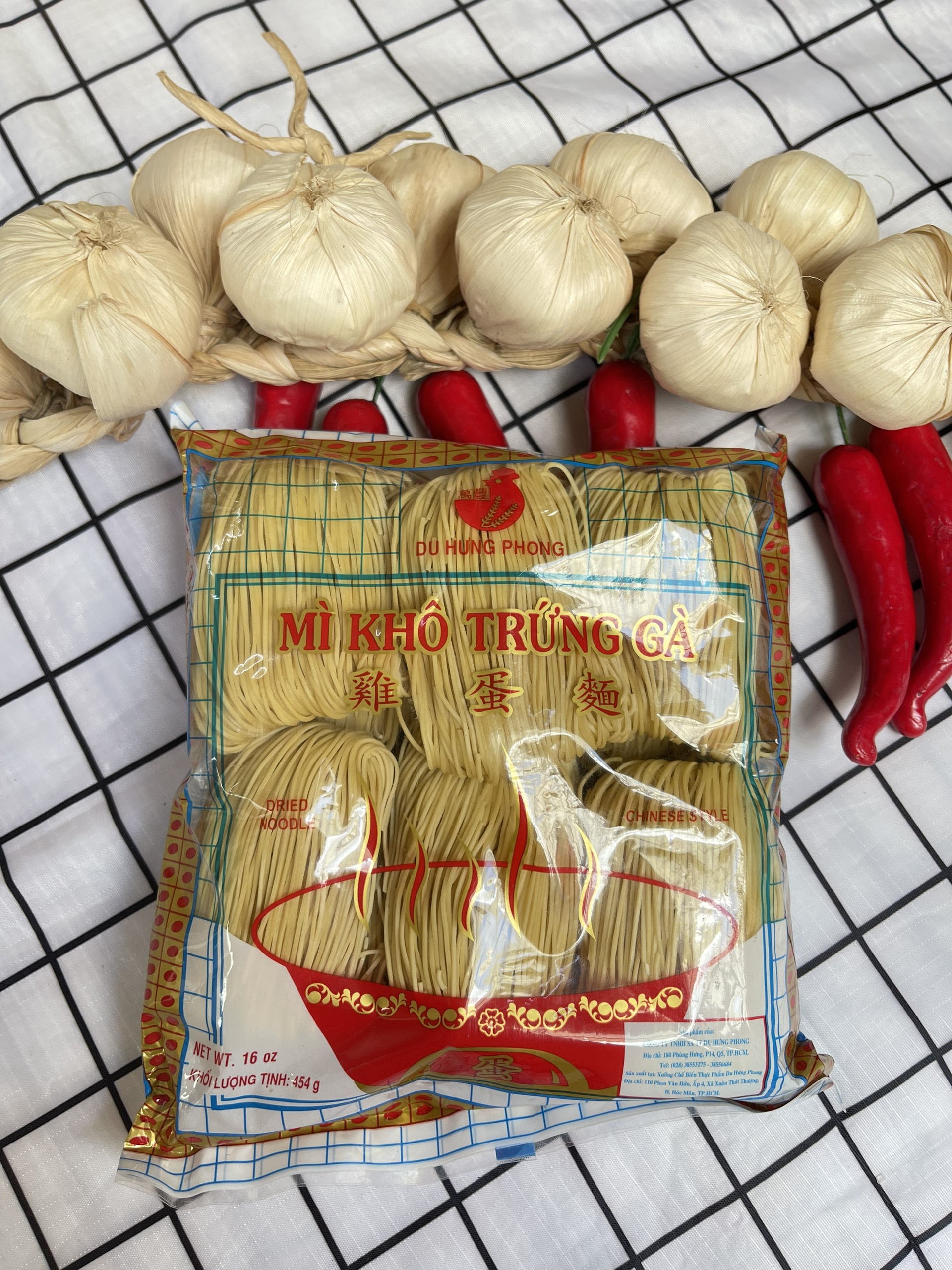 MÌ HỘT GÀ ( MÌ TRỨNG GÀ ) DU HƯNG PHONG 454GRAM