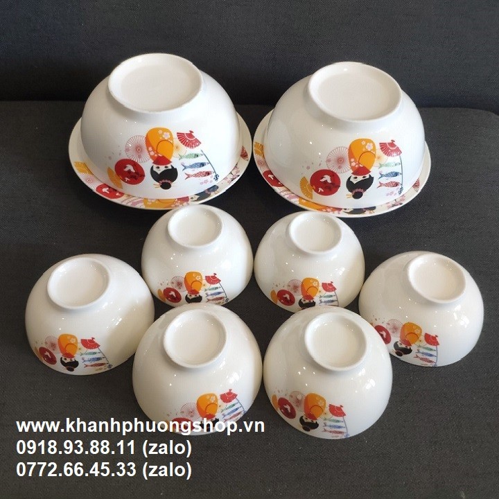 [HCM]bộ chén tô dĩa sứ trắng - chén tô dĩa sứ