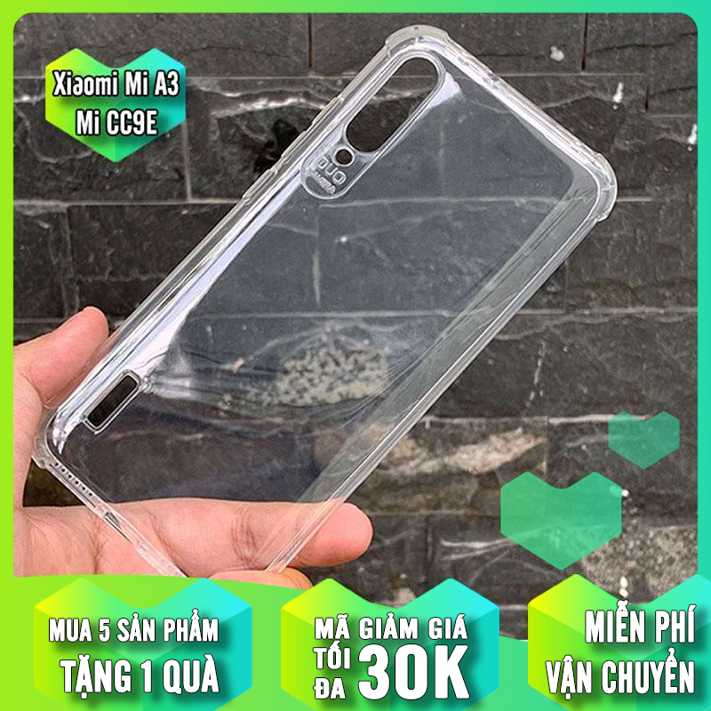 Ốp lưng cho xiaomi mi a3 / mi cc9e trong suốt chống sốc 6d