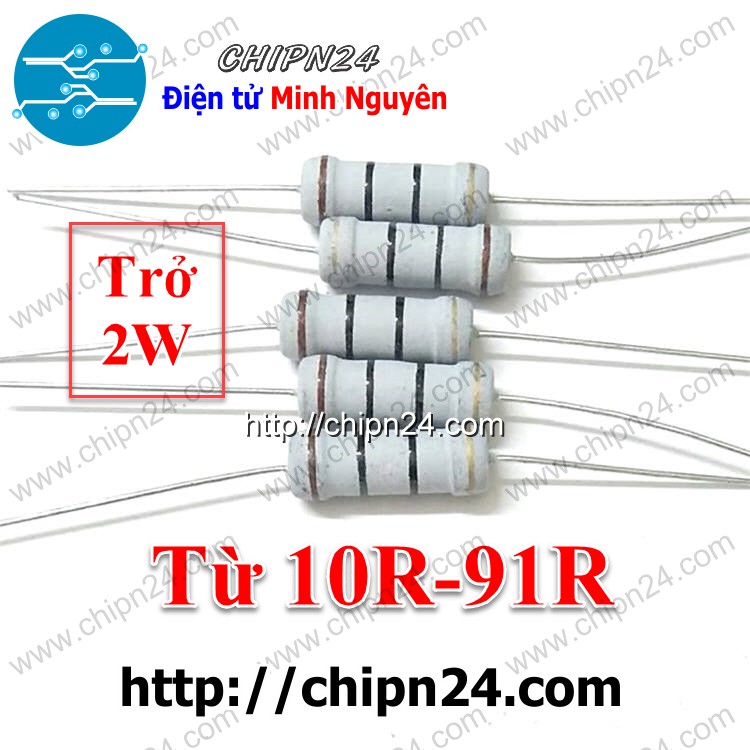 [5 con] Điện Trở 2W 5% (10R 12R 15R 18R 22R 33R 39R 47R 51R 56R 68R 82R) - [Chọn Loại]