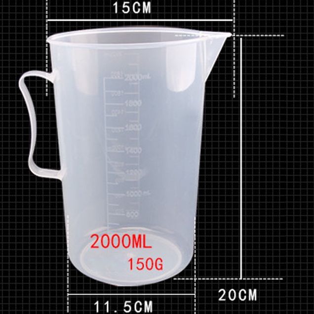 Ca nhựa có vạch chia 2000ml - ca đong chia vạch bằng nhựa 2 lít