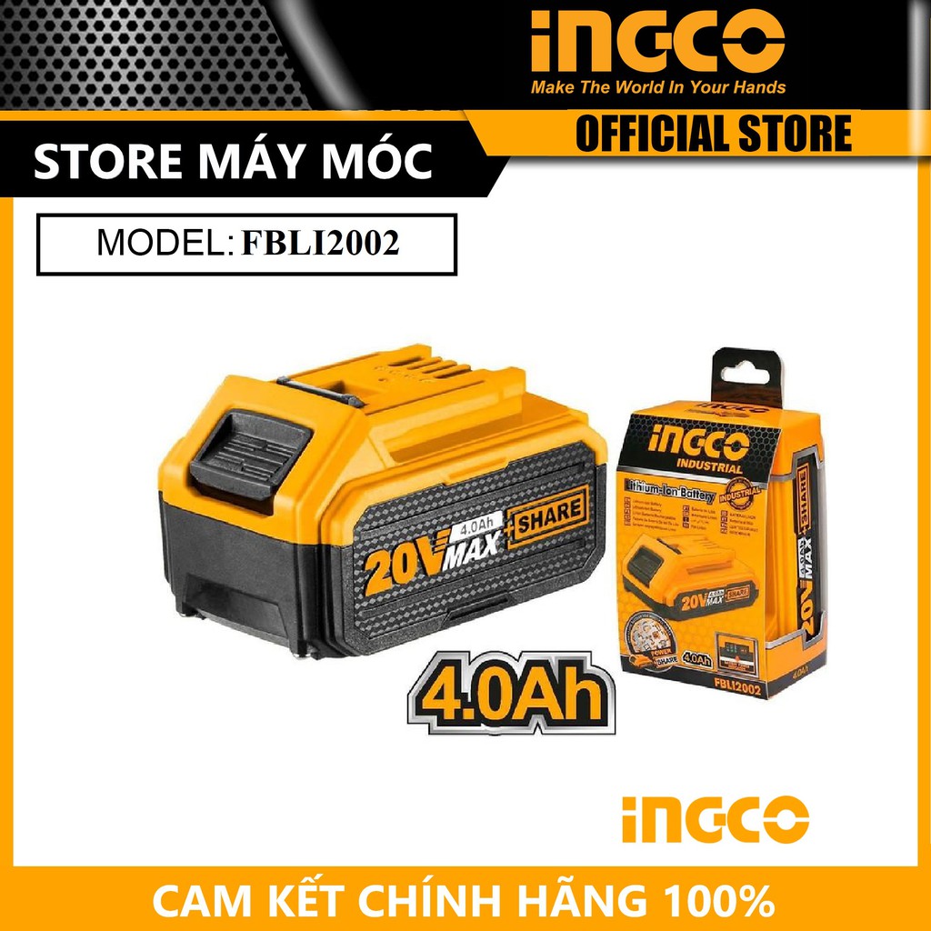 Pin lithium 20v/4.ah ingco fbli2002