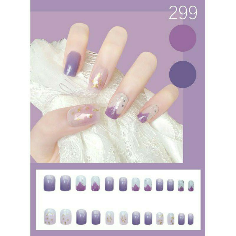 [HCM]Bộ 24 móng giả bò sữa TẶNG KÈM KEO (hàng có sẵn)